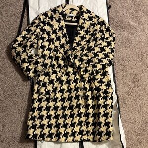 Alice + Olivia White and Black Pea Coat